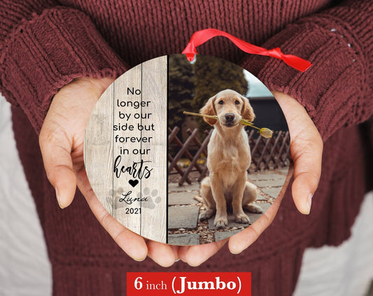 Adorno gigante personalizado para condolencias a tu mascota - Envío gratis - Adorno navideño personalizado de 10 o 15 cm - Foto conmemorativa de perro, regalo por la pérdida de un perro