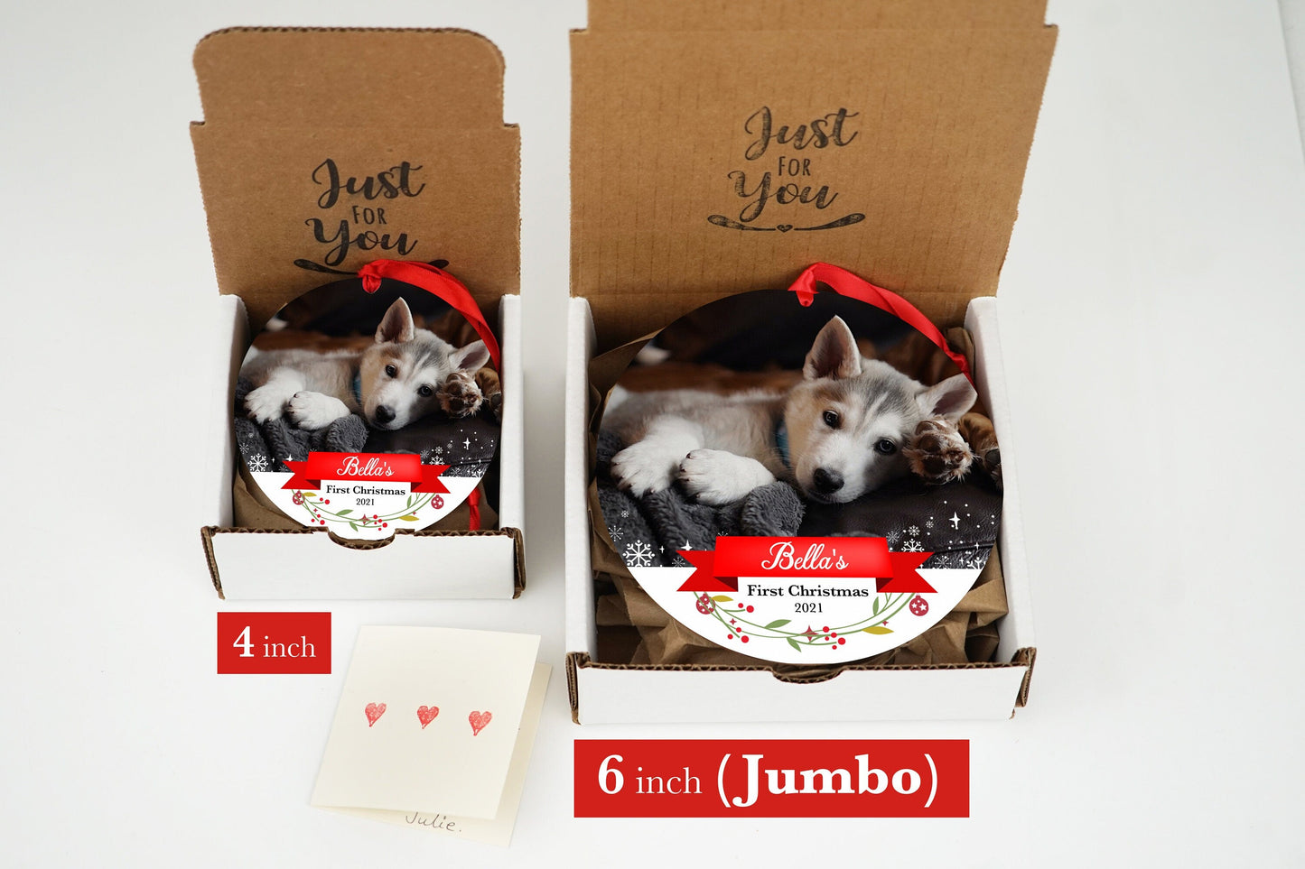 Dog's Christmas Ornament 2023 - Photo Ornament - Christmas Ornament- Personalized Christmas Ornament - First Christmas - Pet Christmas