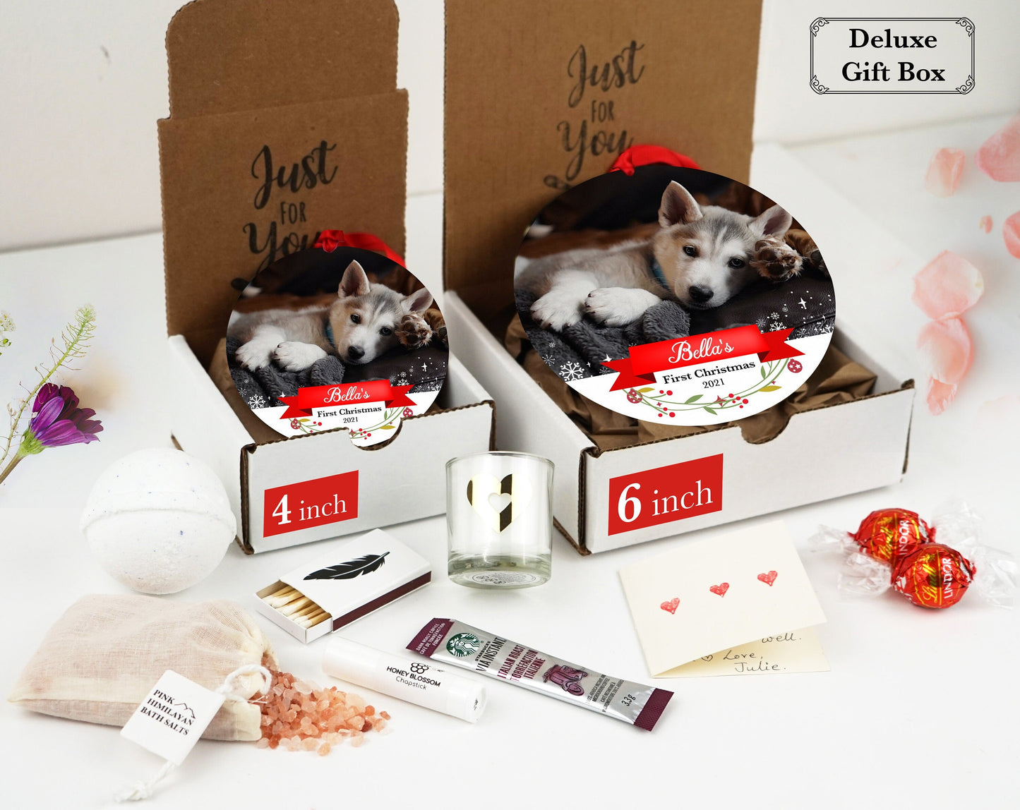 Dog's Christmas Ornament 2023 - Photo Ornament - Christmas Ornament- Personalized Christmas Ornament - First Christmas - Pet Christmas