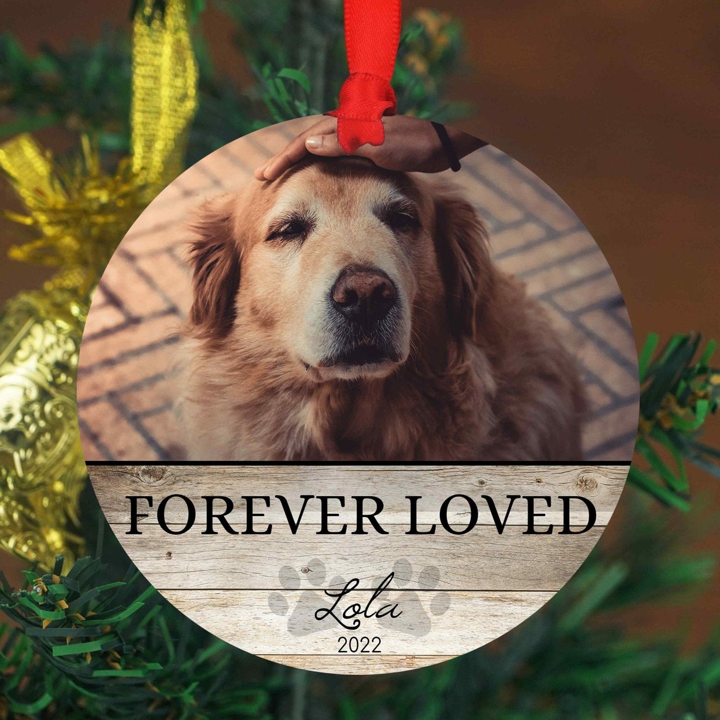 Pet Memorial Ornament with Photo and Name