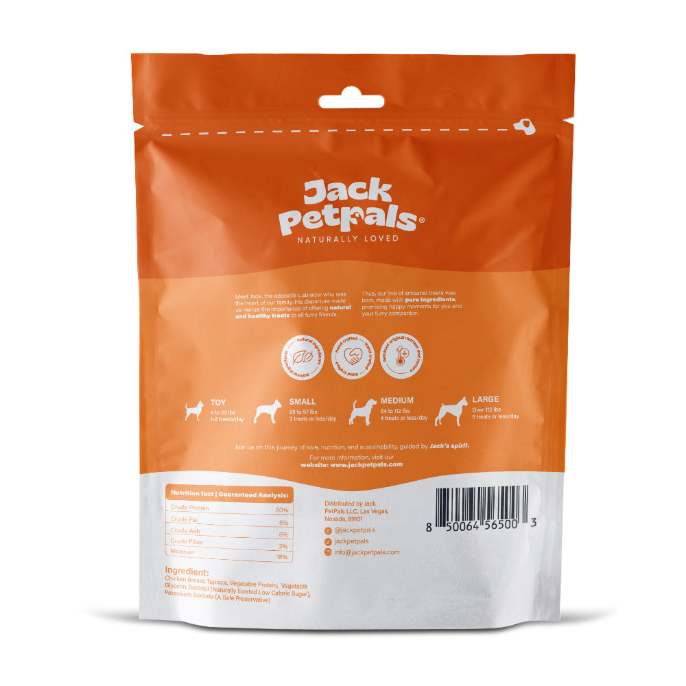 Premios artesanales de pechuga de pollo con cecina de Jack PetPals (345 g)