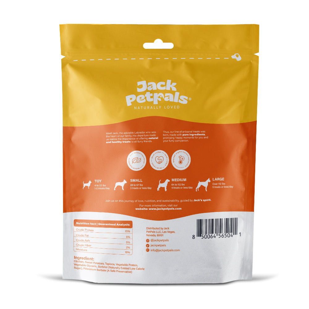 Friandises pour chiens Jack PetPals Crafted Bite au poulet et à la patate douce (340 g)