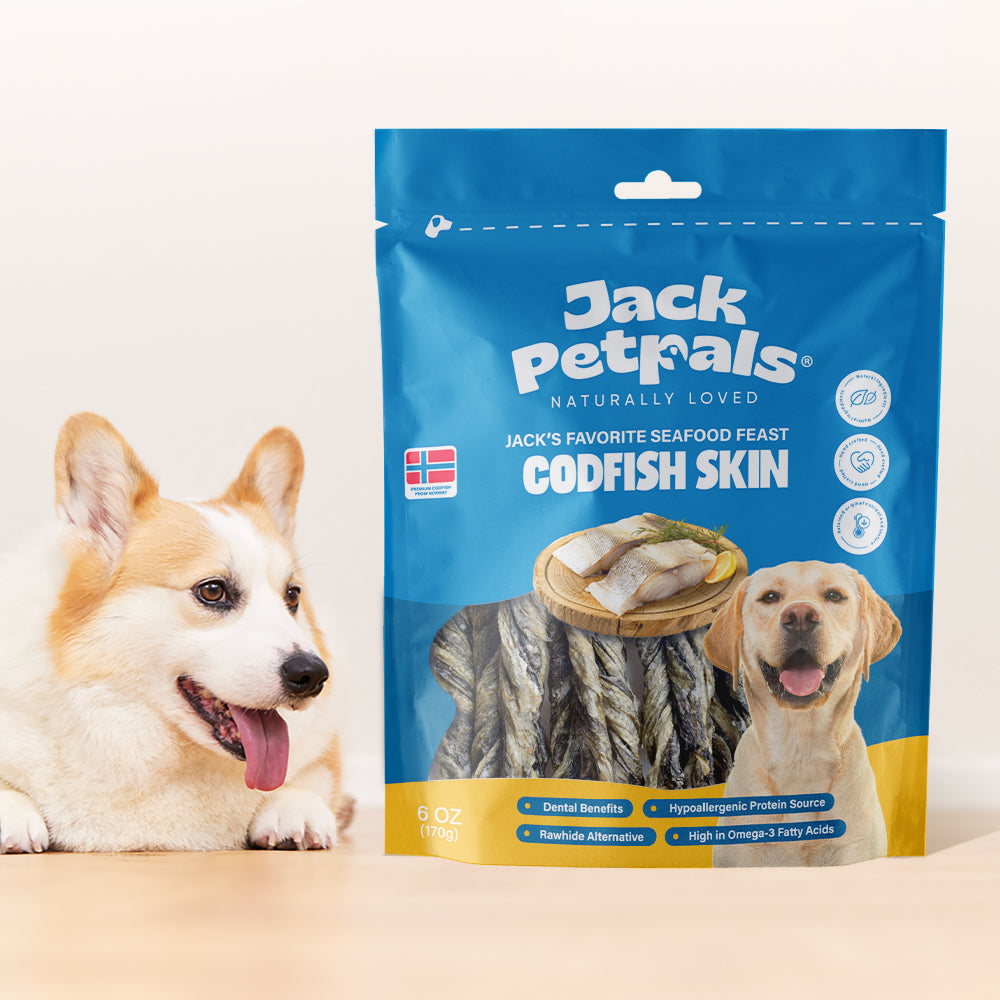 Jack PetPals Festin de fruits de mer Friandises à mâcher à la peau de morue (170 g)