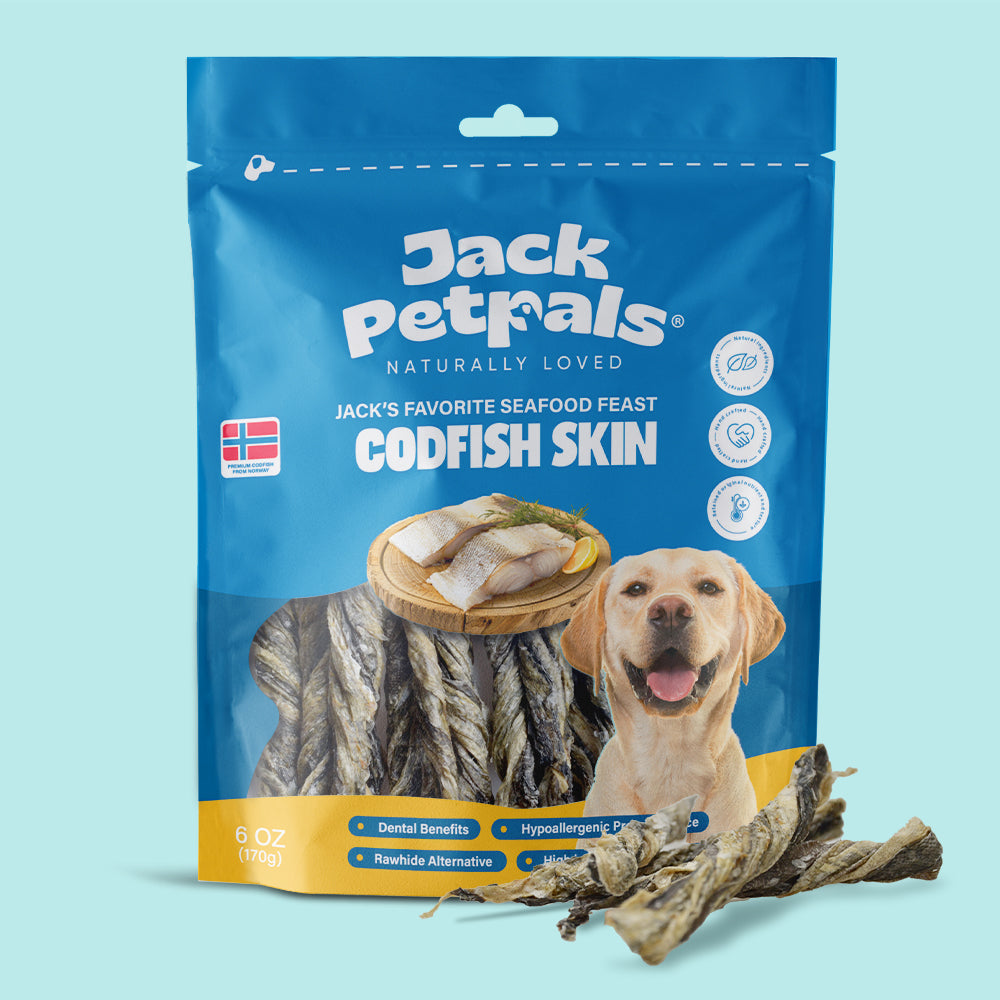 Jack PetPals Festin de fruits de mer Friandises à mâcher à la peau de morue (170 g)