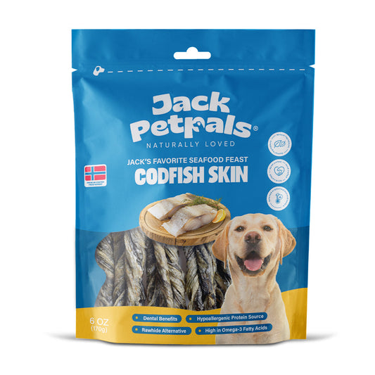 Jack PetPals Festin de fruits de mer Friandises à mâcher à la peau de morue (170 g)