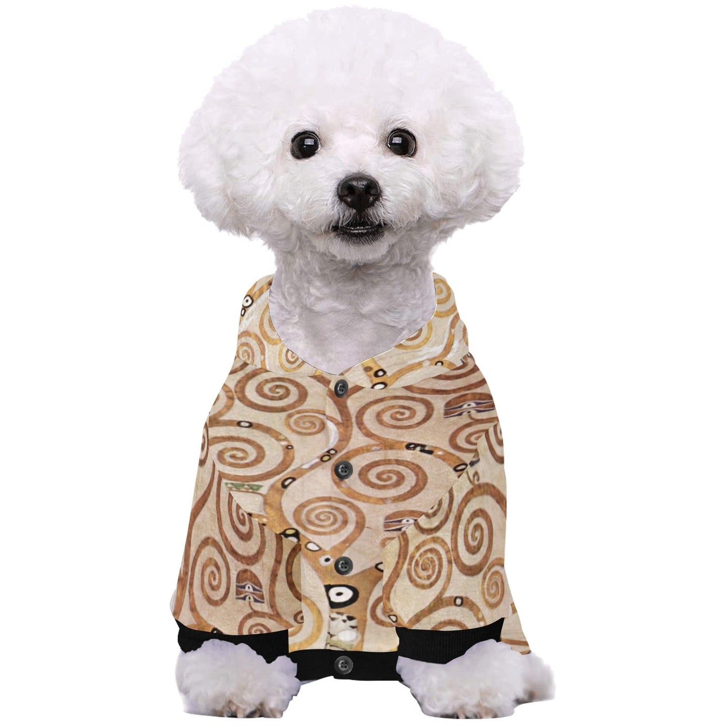 Klimt Tree of Life, Stoclet Frieze Button Hoodie