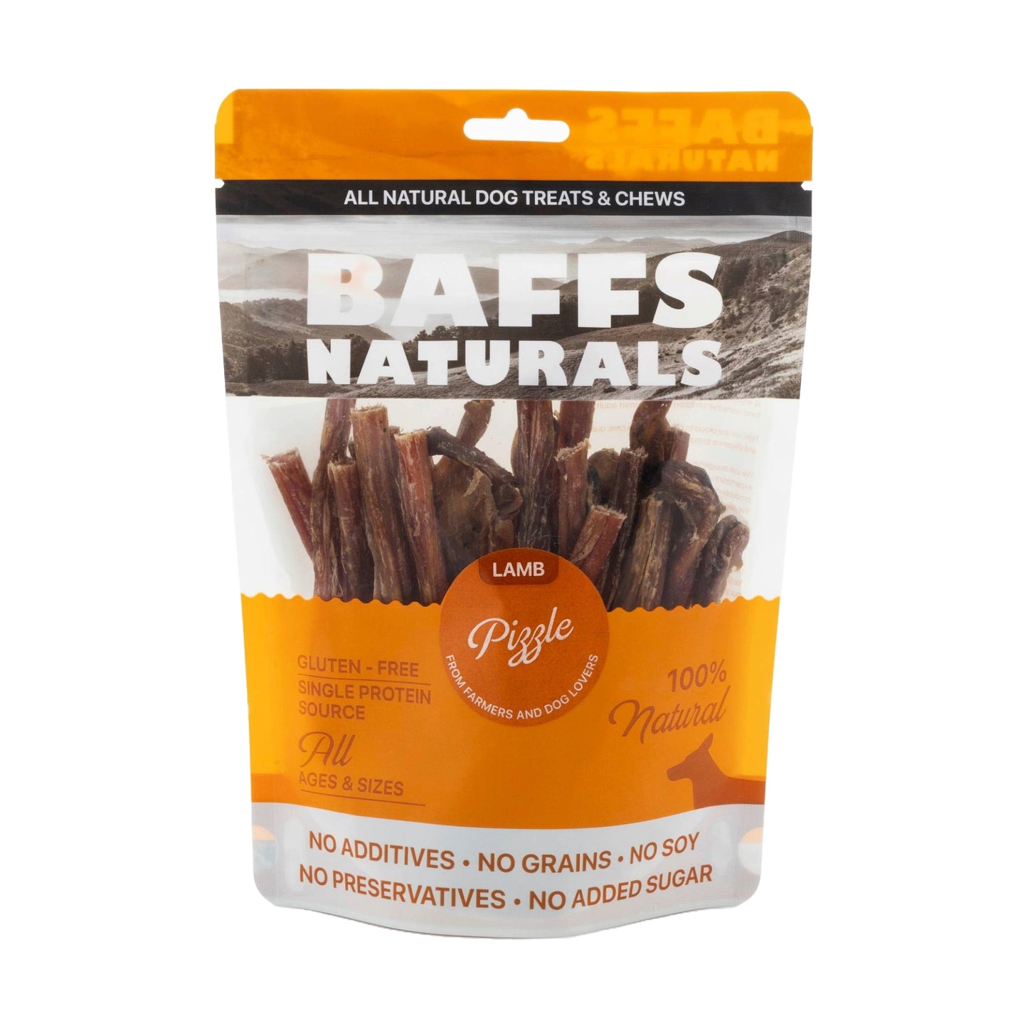 BAFFS NATURALS Friandises à mâcher pour chiens à base de pénis d'agneau de qualité supérieure entièrement naturelles – (sachet de 227 g)