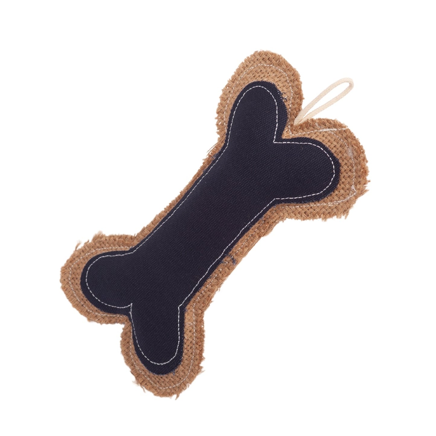Juguete masticable para perros Country Living de piel de vaquero y yute con forma de hueso: duradero, seguro y no tóxico.