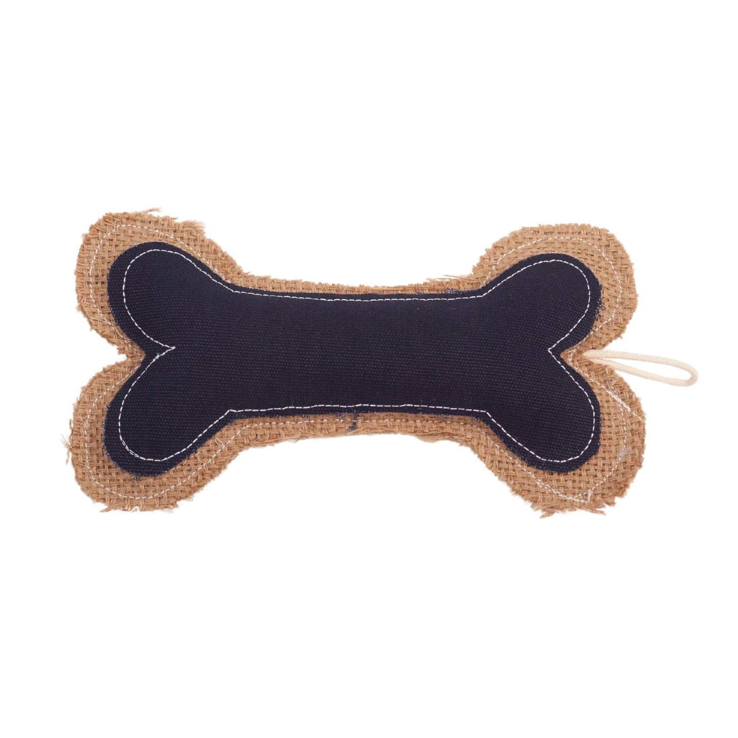 Juguete masticable para perros Country Living de piel de vaquero y yute con forma de hueso: duradero, seguro y no tóxico.