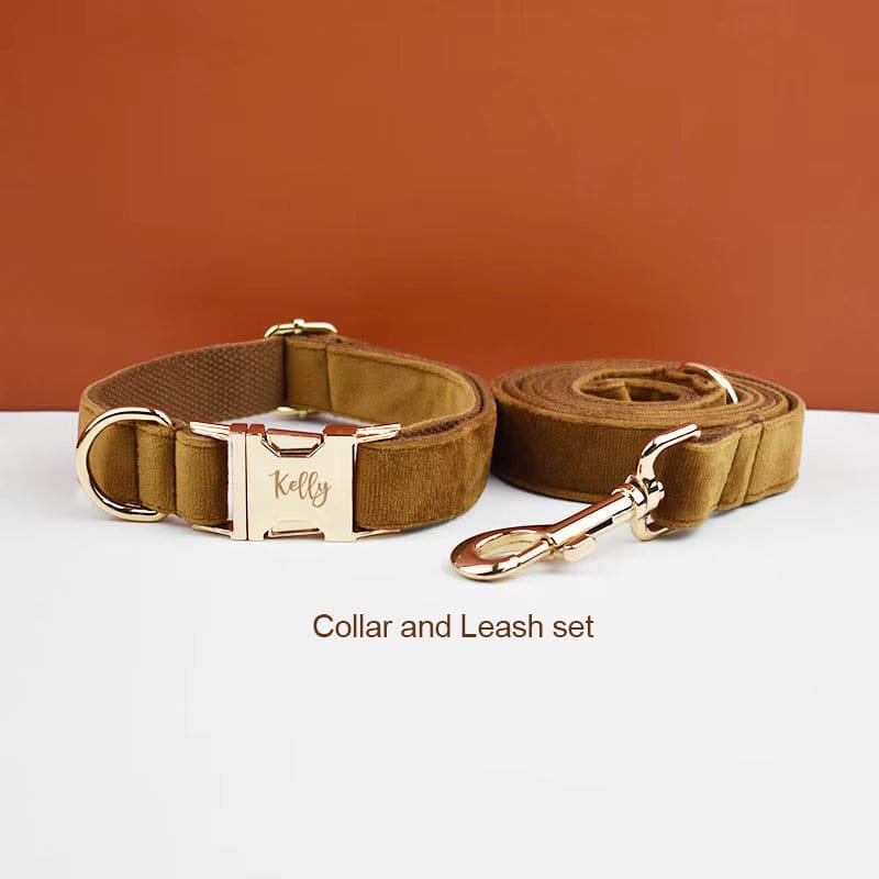 Ensemble classique personnalisé en velours café clair