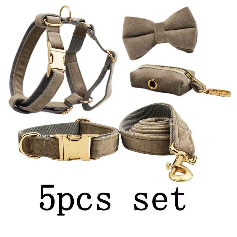 Ensemble classique personnalisé en velours gris clair