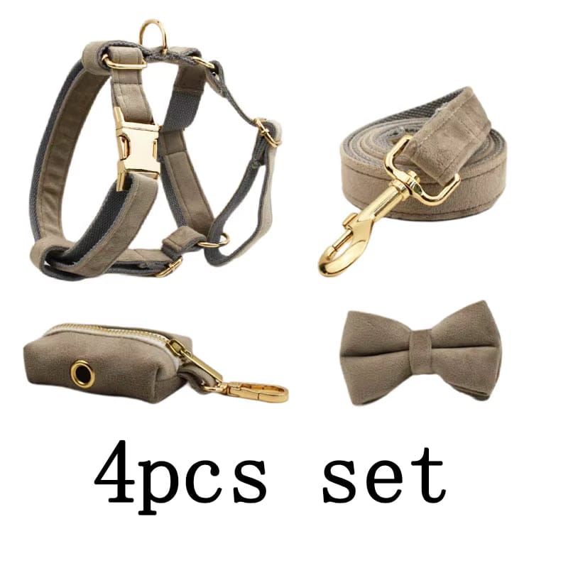 Ensemble classique personnalisé en velours gris clair