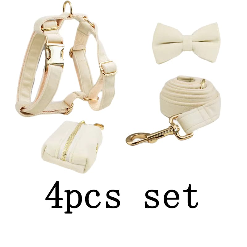 Ensemble classique personnalisé en velours blanc laiteux