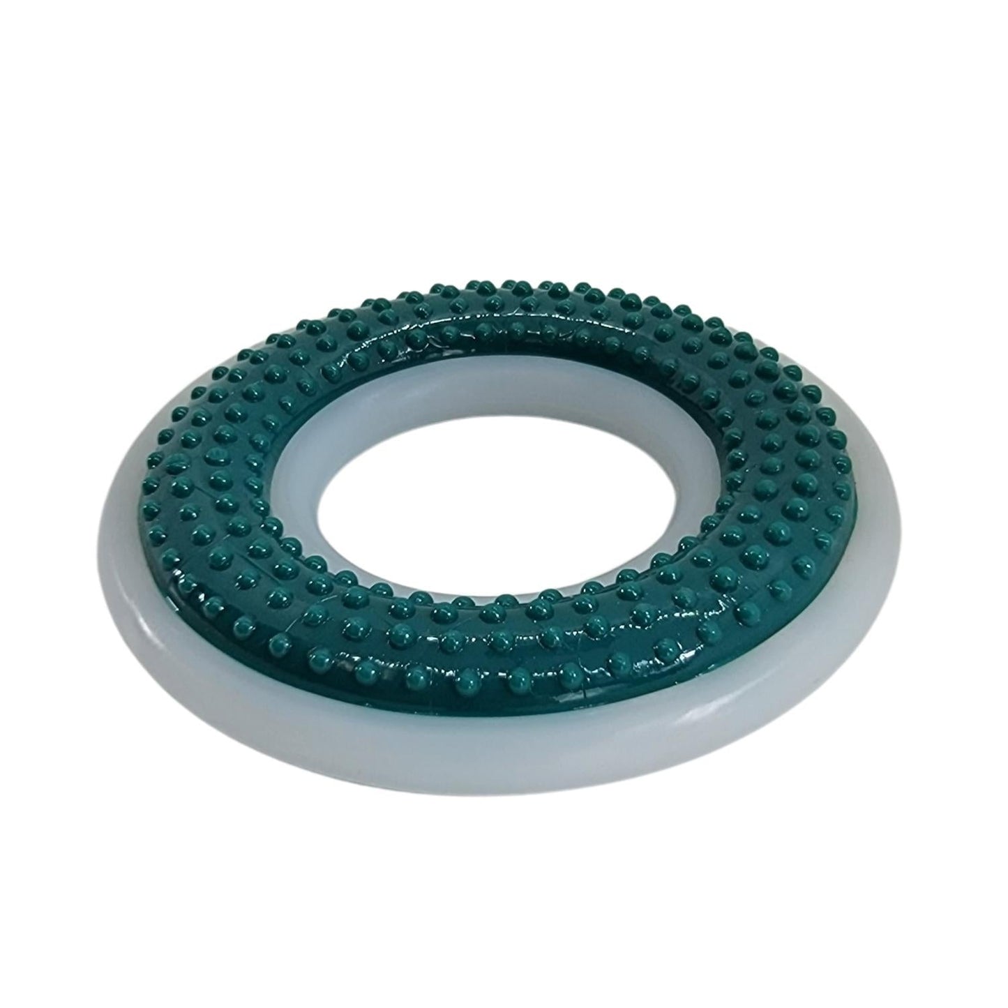 Anneau à mâcher dentaire en TPR et nylon pour chiens - Idéal pour les chiens qui mâchent avec force - (10 cm de diamètre)