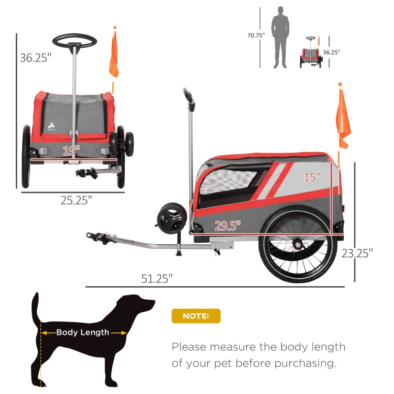 Remolque de bicicleta para mascotas, cochecito de viaje 2 en 1 