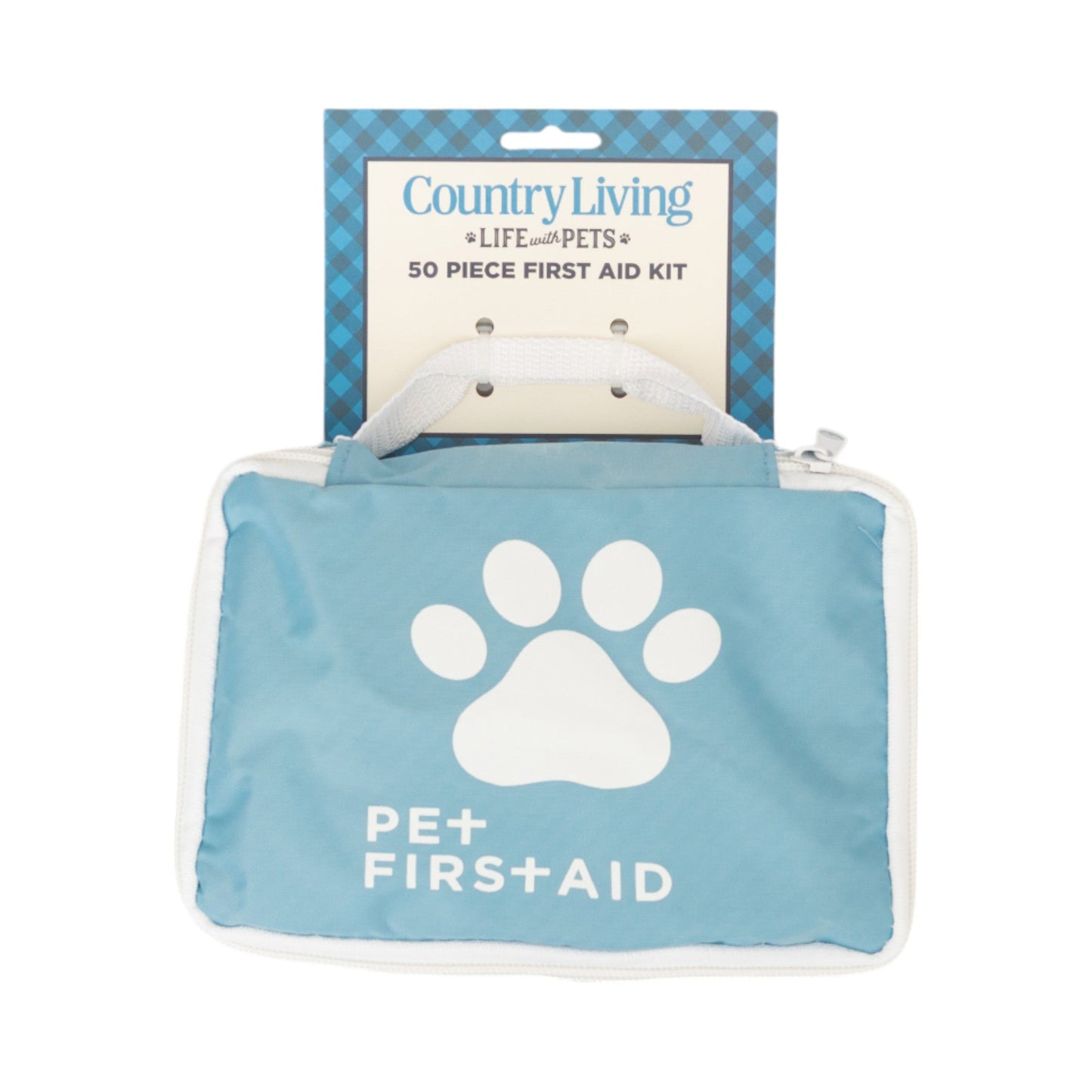 Kit de primeros auxilios para mascotas de Country Living, de 50 piezas, para emergencias, seguridad, aventuras y cuidado en movimiento.