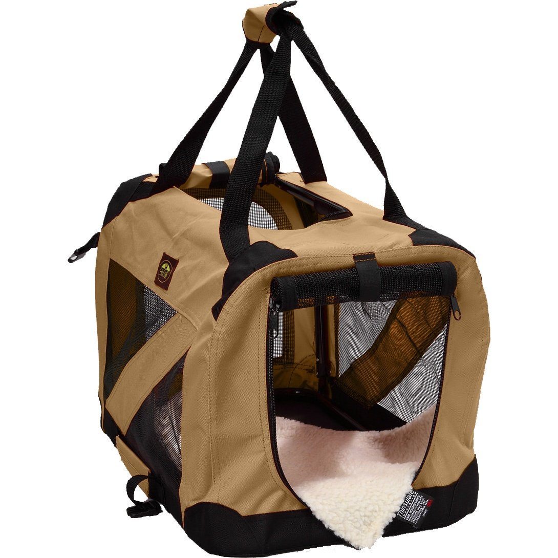 Pet Life ® '360° Vista View' Zippered Soft Folding Collapsible Durable Metal Framed Pet Dog Crate House Carrier