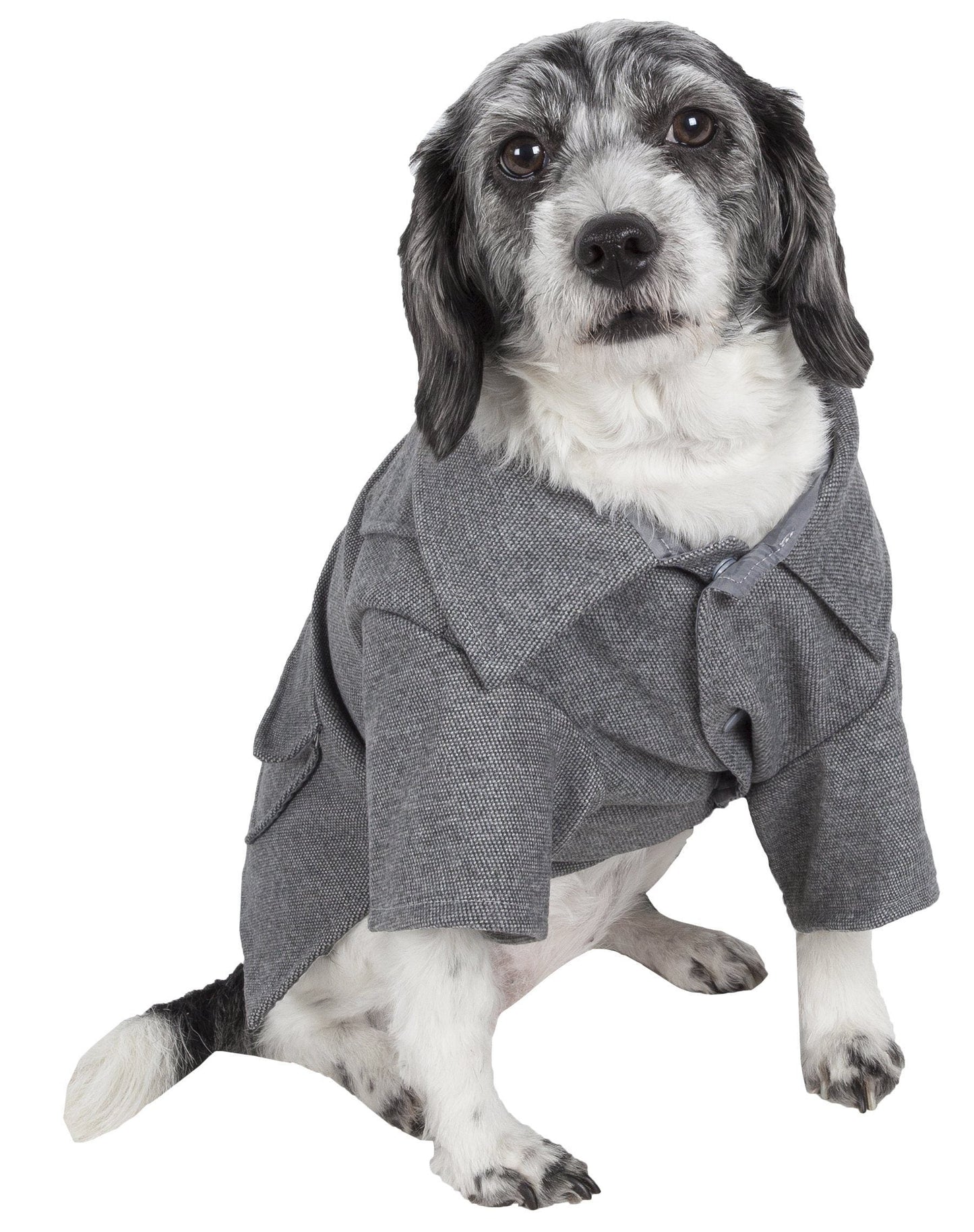 Pet Life ® 'Military Static' Rivited Fashion Collared Wool Dog Jacket Coat