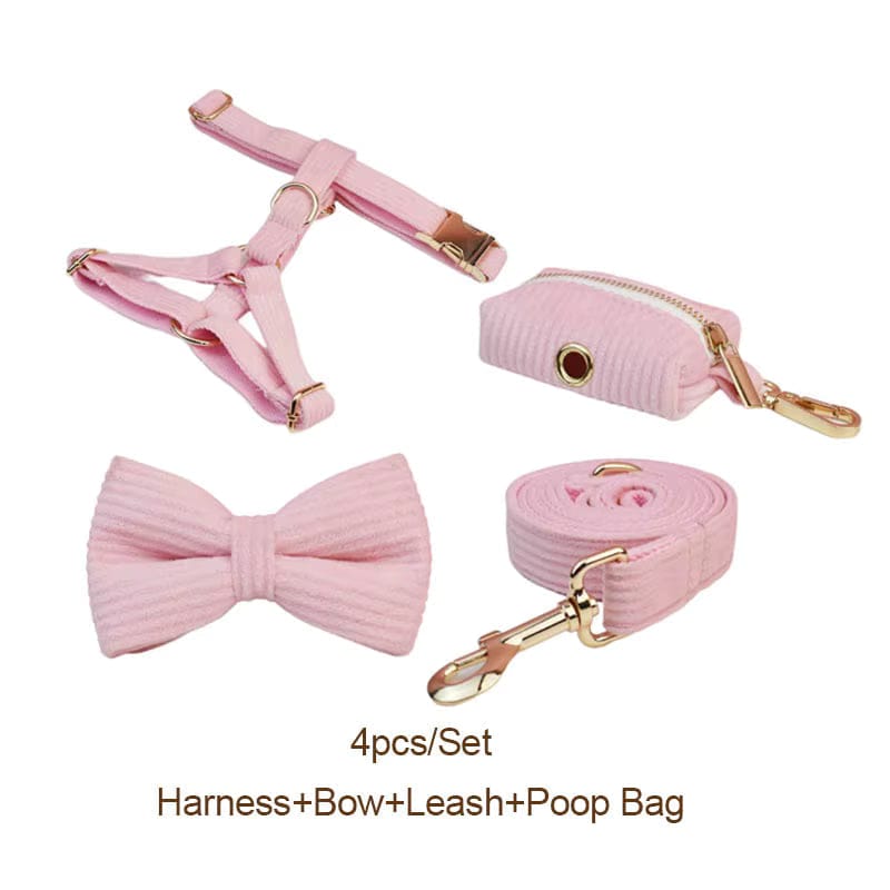 Ensemble classique en velours côtelé rose personnalisé