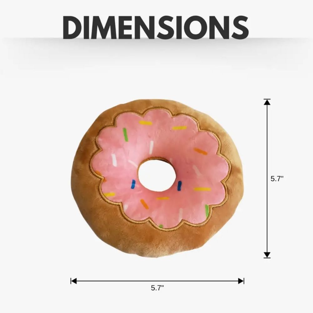 Juguete de peluche para perros en forma de donut: suave, masticable y tierno, seguro y no tóxico, ideal para buscar, jugar al tira y afloja y masticar suavemente. Fresa.