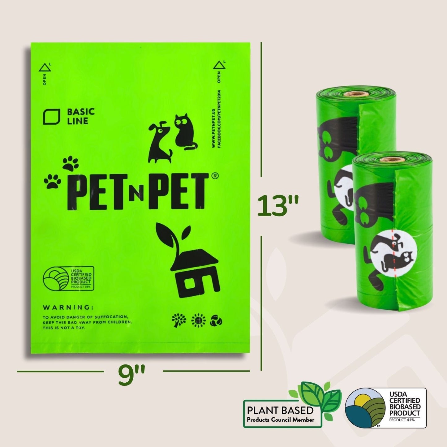 41% Plant-based Poop Bags