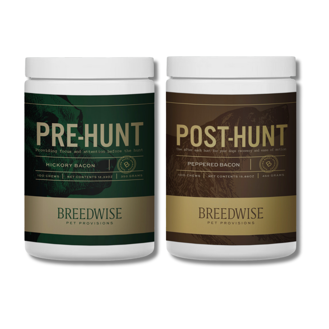 Breedwise Pre &amp; Post-HUNT - Masticables blandos para perros - Paquete
