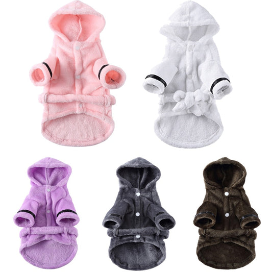 peignoir de luxe doux pour chien et chiot, à capuche