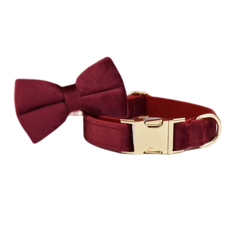 Conjunto clásico de terciopelo vino tinto personalizado