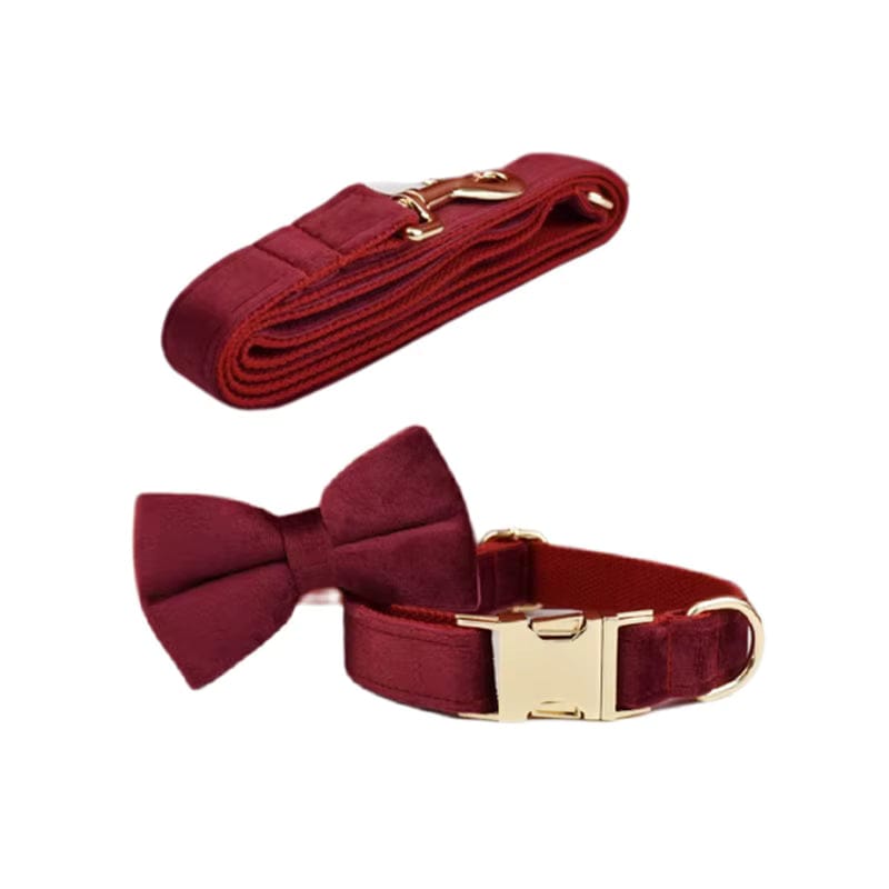 Conjunto clásico de terciopelo vino tinto personalizado