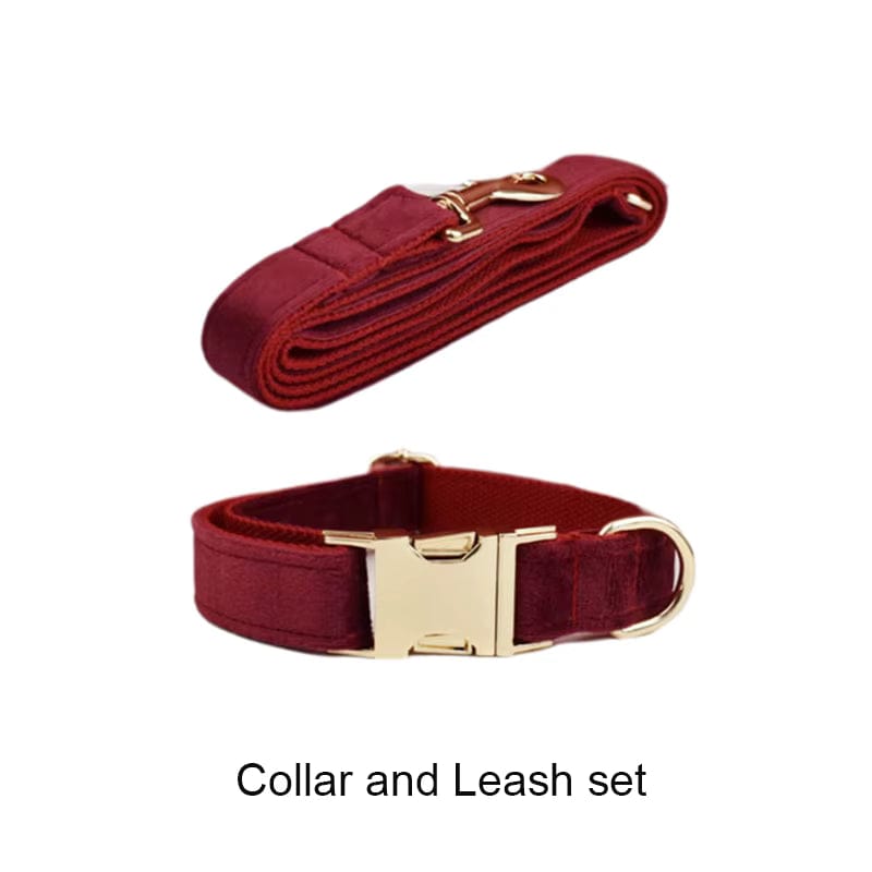Conjunto clásico de terciopelo vino tinto personalizado