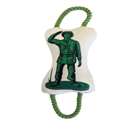 Peluche de soldado retro con chirriador y papel arrugado para perro