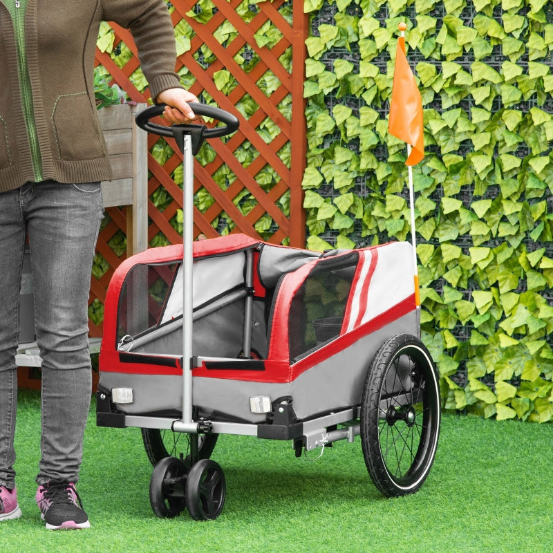 Remolque de bicicleta para mascotas, cochecito de viaje 2 en 1 