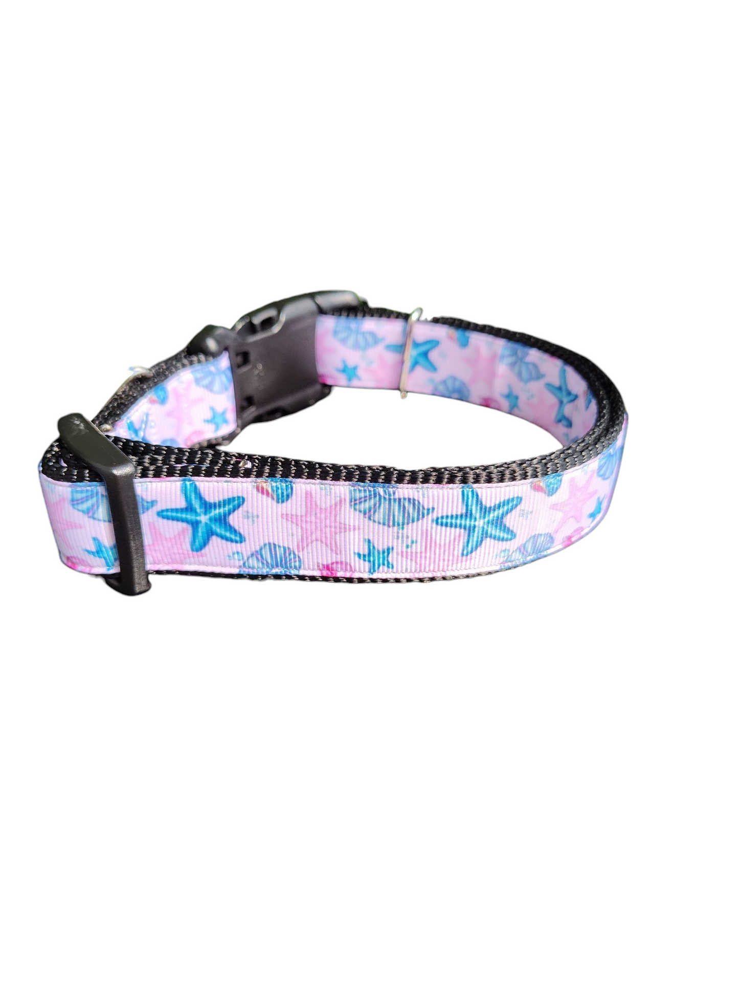 Collier pour chien en nylon avec motif étoiles de mer et escargots