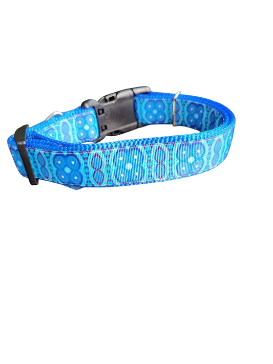 Collier pour chien en nylon à motifs tribaux africains bleus