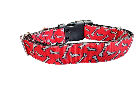 Collier pour chien en nylon rouge Bones