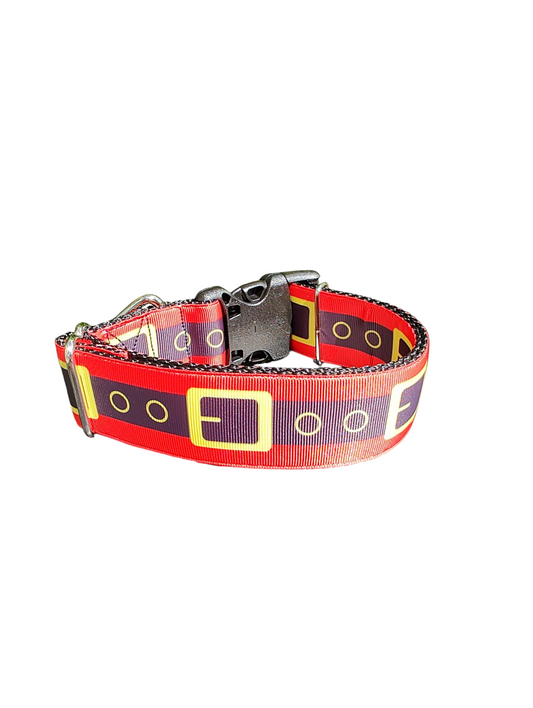 Collier pour chien en nylon avec ceinture de Père Noël de 3,8 cm de large
