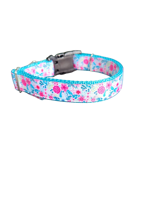 Collier pour chien en nylon à motif floral lumineux