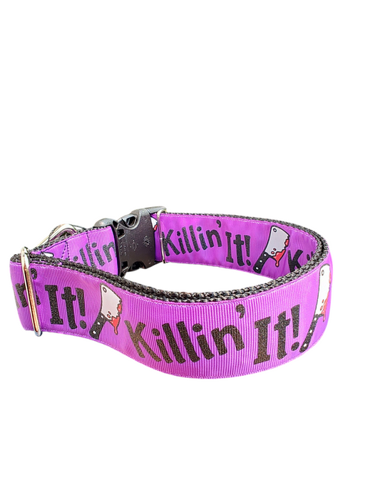 Collier pour chien en nylon de 3,8 cm de large « Killin' It! »