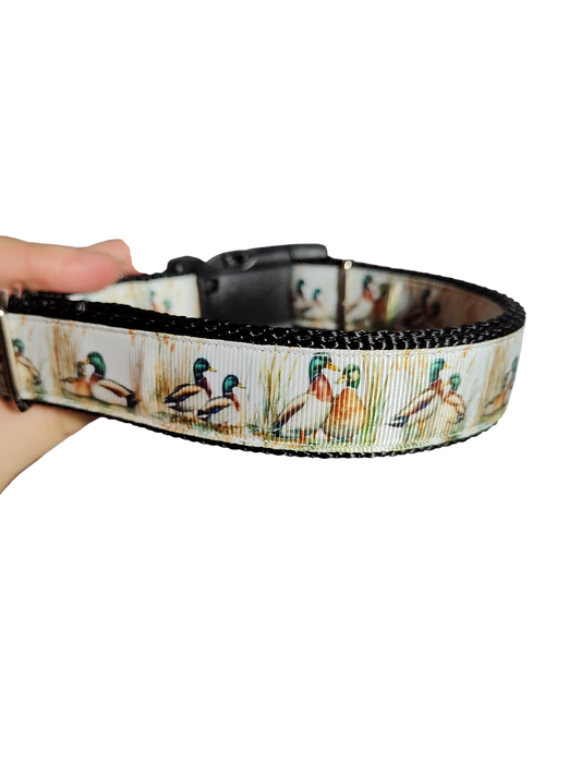 Collier pour chien en nylon à motif de canard colvert
