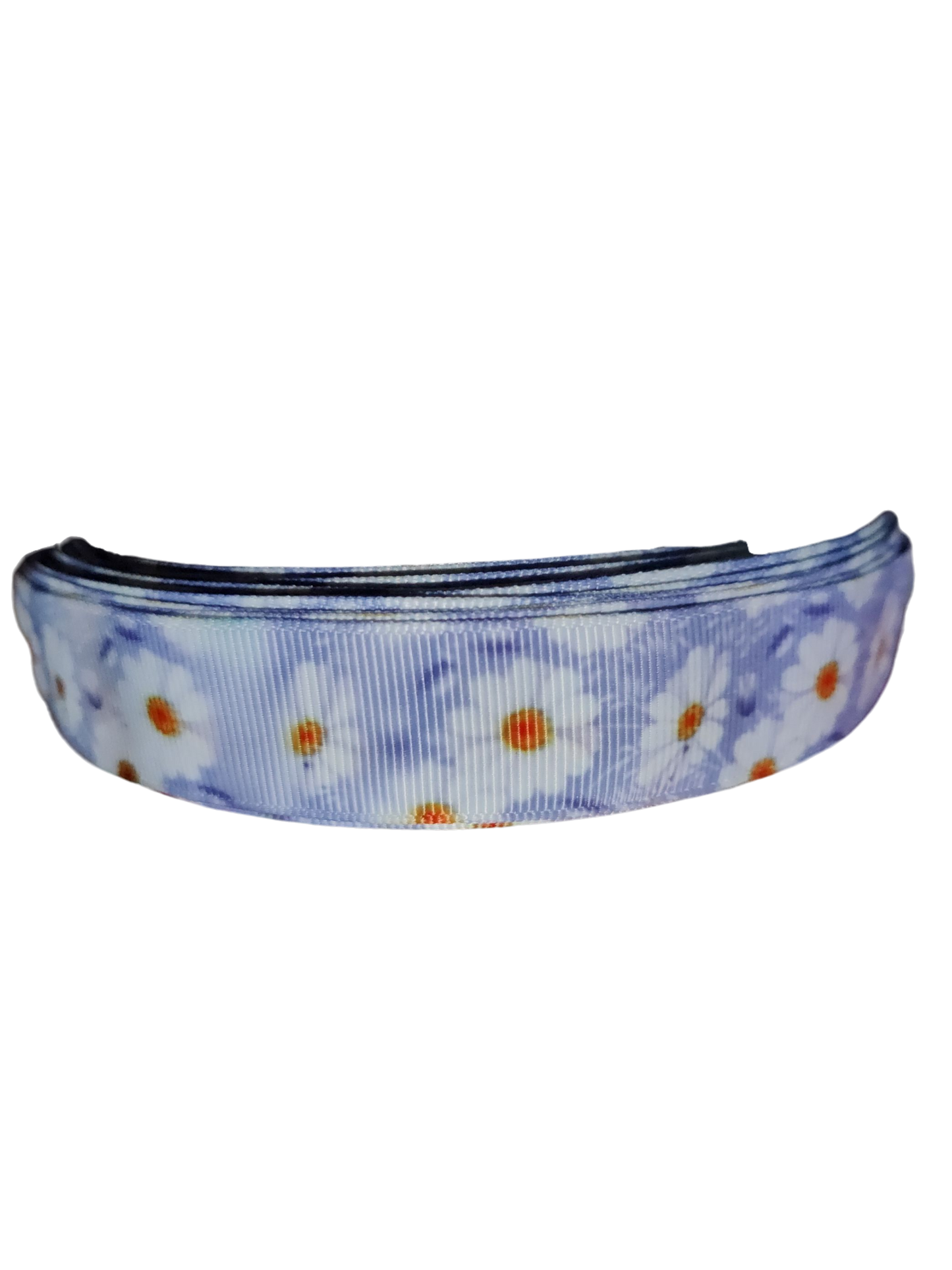 Collier pour chien en nylon à fleurs blanches
