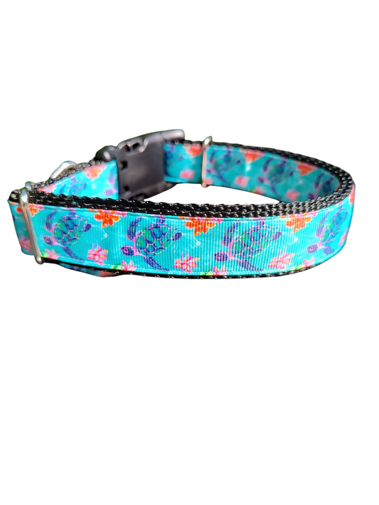 Collier pour chien en nylon à motifs de tortues marines
