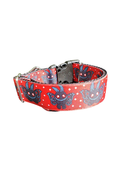Collier pour chien en nylon à motif Mothman (3,8 cm de large)