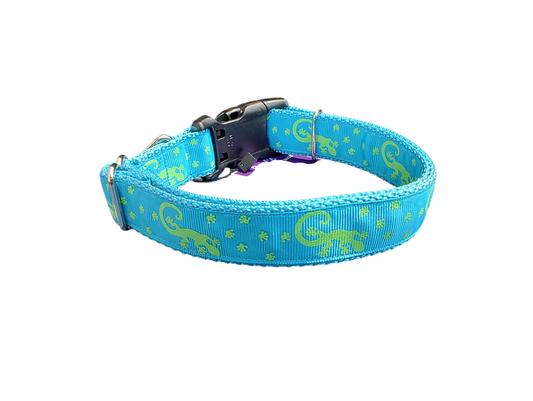 Collier pour chien en nylon à motif lézard