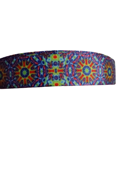 Collier pour chien en nylon tie-dye mandala