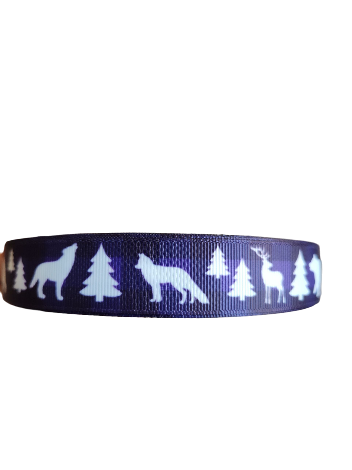 Collar de nailon para perro con estampado de animales salvajes a cuadros morados