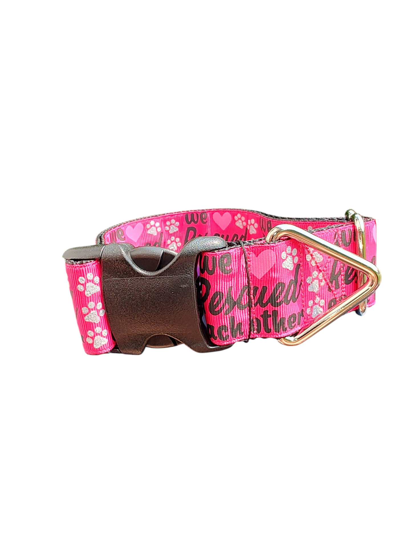 Collier pour chien en nylon de 3,8 cm de large « Nous nous sommes sauvés mutuellement »