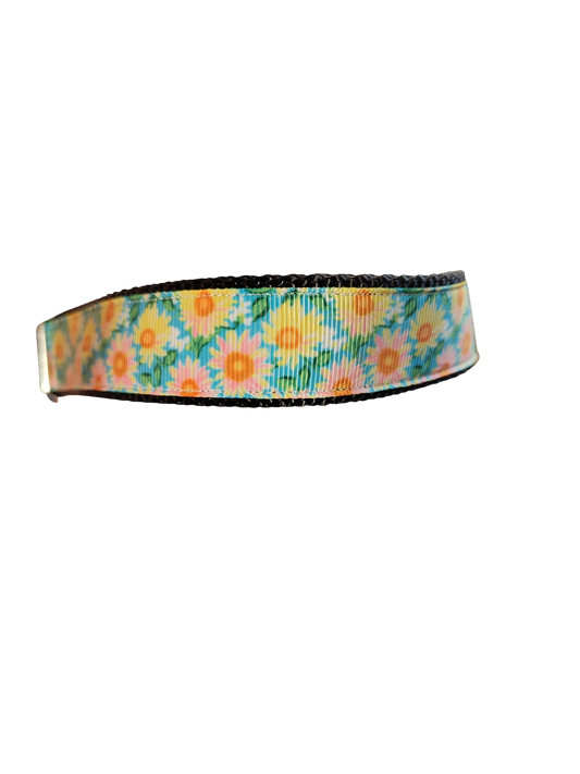 Collier pour chien en nylon à motifs de fleurs