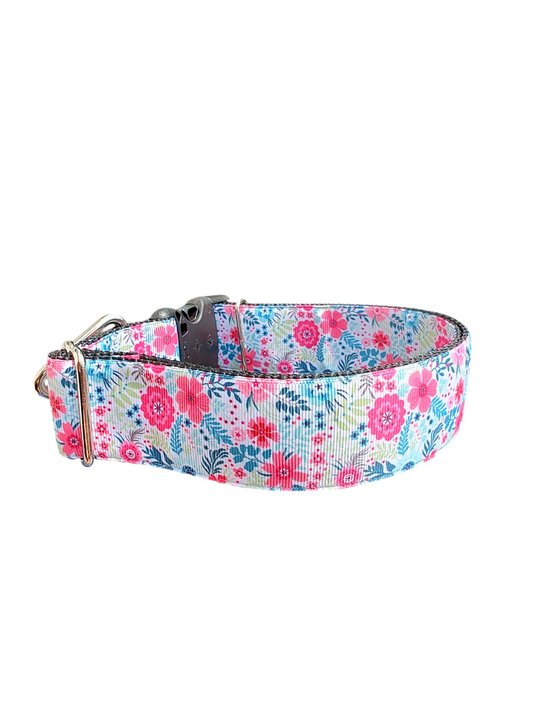 Collier pour chien en nylon à motif floral lumineux de 3,8 cm de large
