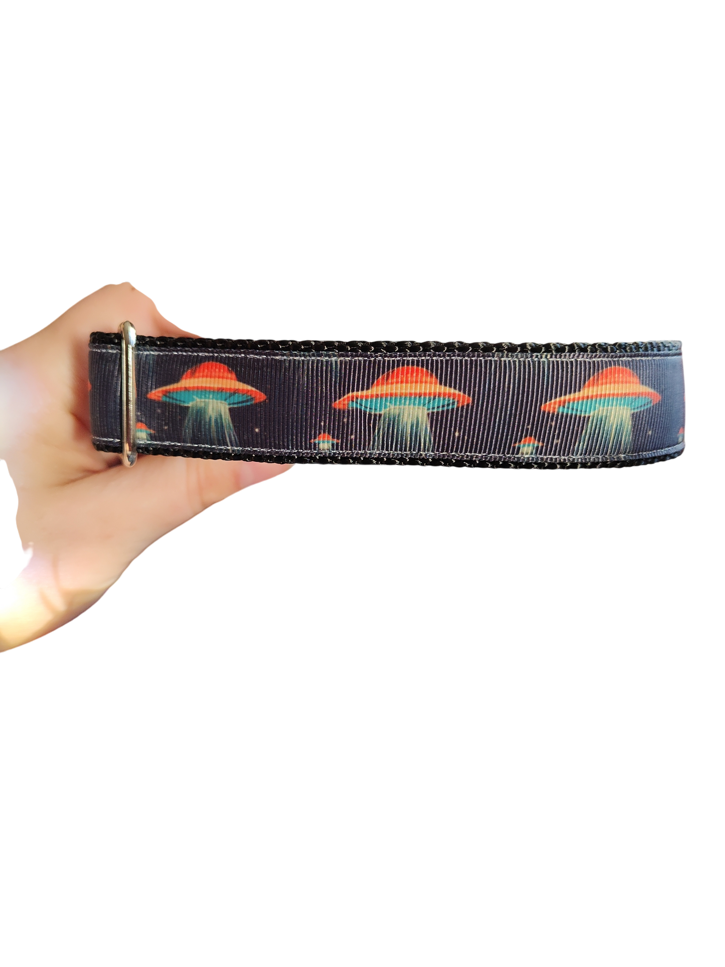 Collier pour chien orange en nylon en forme d'OVNI