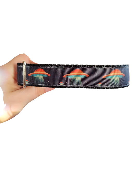Collier pour chien orange en nylon en forme d'OVNI